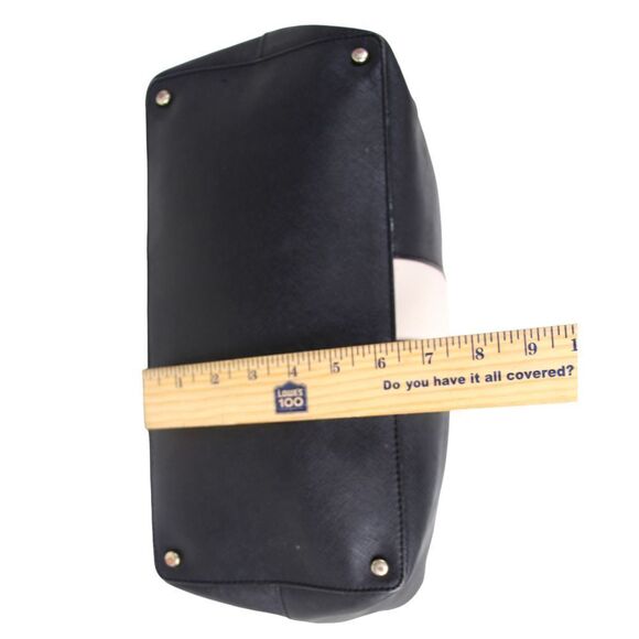 Kate Spade NY BLACK WHITE GENUINE LEATHER SATCHEL SHOULDER BAG HANDBAG PURSE - Picture 13 of 16